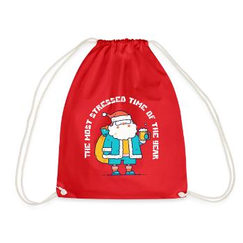 Santa Chill Santa Claus Stress Bier - Turnbeutel - Rot - Vorne