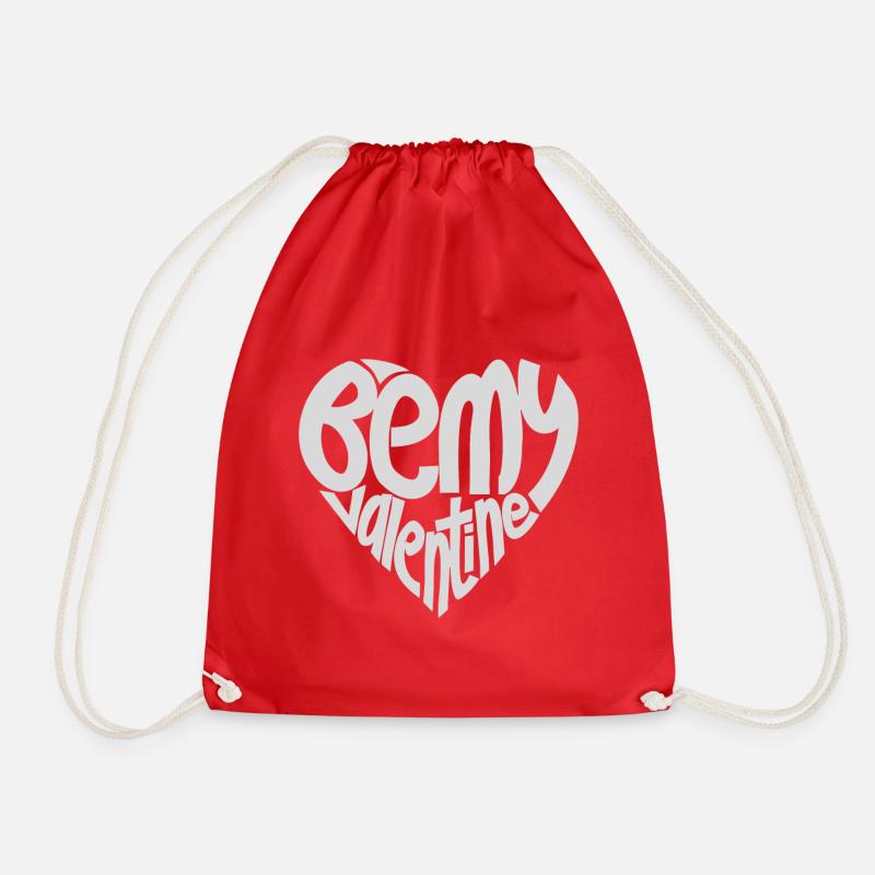 Be my Valentine - Valentine's Day - Drawstring Bag - red