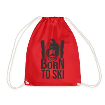 Born to ski Wintersport Skifahren Skifahrer - Turnbeutel - Rot - Vorne