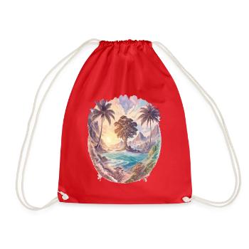 Nature Paysage Aquarelle Palmiers Exotiques - Sac de sport léger - rouge - Devant