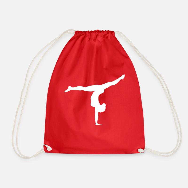 gymnast, gymnastics - Drawstring Bag - red