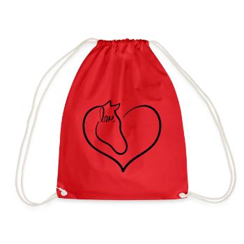 L’amour des chevaux - Sac de sport léger - rouge - Devant