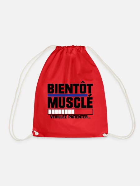 bientôt musclé veuillez patienter... - Sac de sport léger - rouge