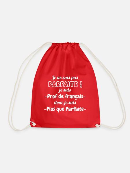 T-shirt Femme Humour Professeur de Français - Sac de sport léger - rouge