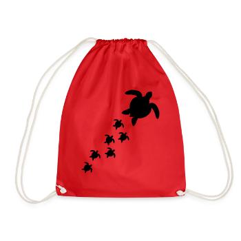 family pattern mum dad children babies boy suess - Drawstring Bag - red - Front