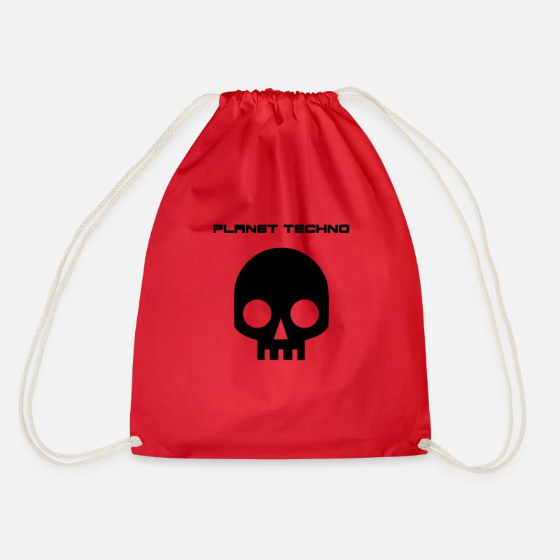 Planet Techno Tee001 - Drawstring Bag - red