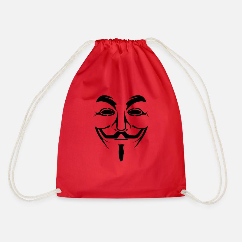 mask Anonymous - Drawstring Bag - red