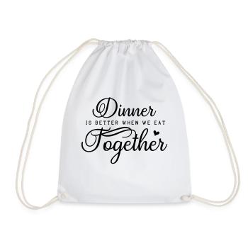 Le dîner est meilleur quand on mange ensemble - Sac de sport léger - blanc - Devant