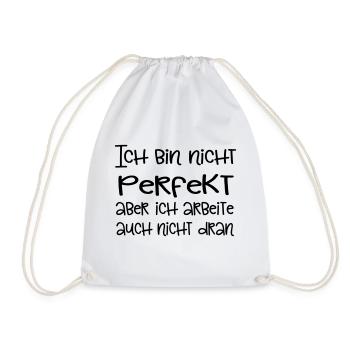 Nicht perfekt - macht nix! - Turnbeutel - Weiß - Vorne