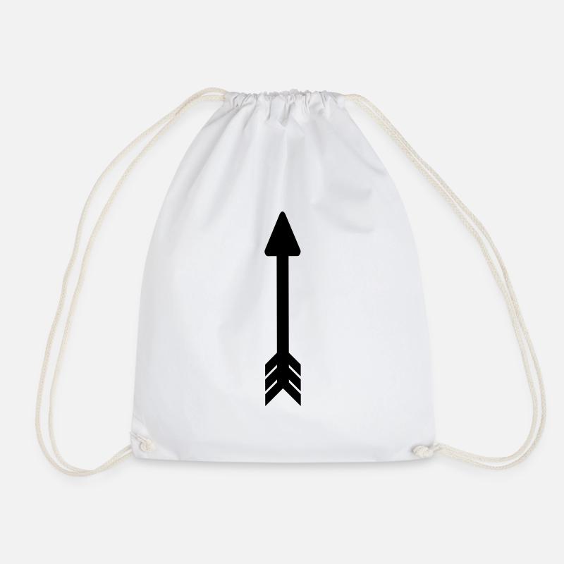 Arrow Medium dark - Drawstring Bag - white