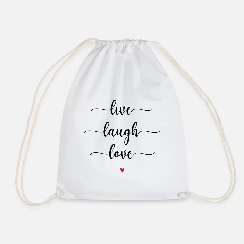 live - laugh - love - Turnbeutel - Weiß