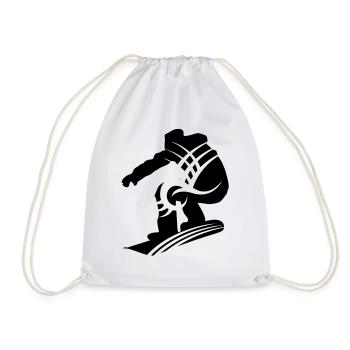Snowboarding male de - Turnbeutel - Weiß - Vorne