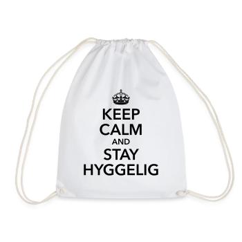 keep calm et hyy hyggelig bonheur satisfait - Sac de sport léger - blanc - Devant