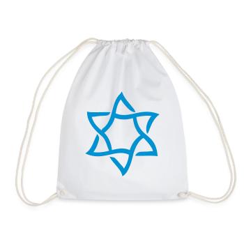 Israel Star Star of David Hexagram Judaism Symbol - Drawstring Bag - white - Front