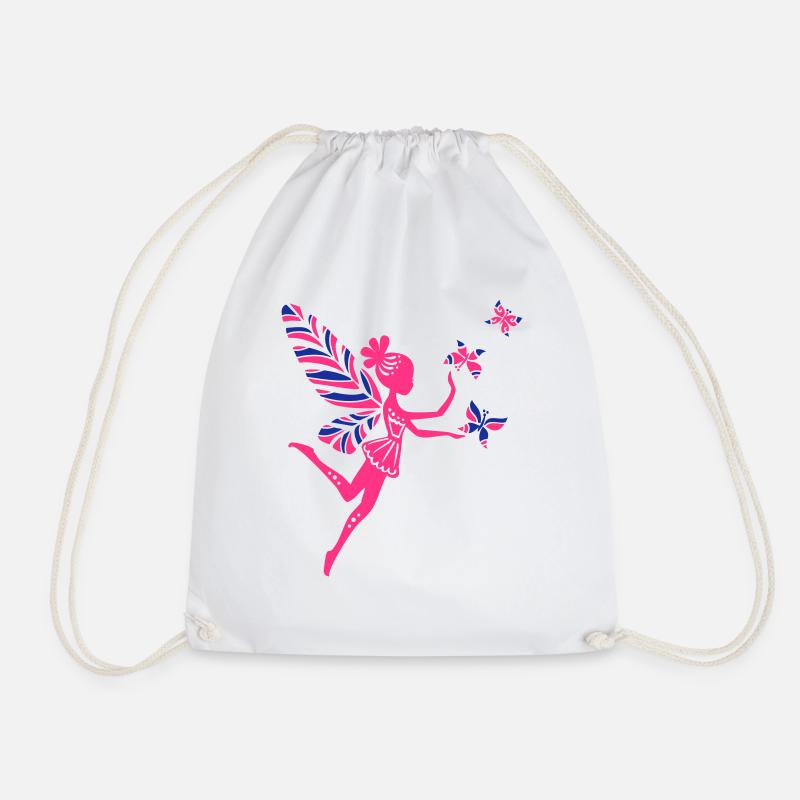pixie, fairy, elves, magic, butterfly, summer - Drawstring Bag - white