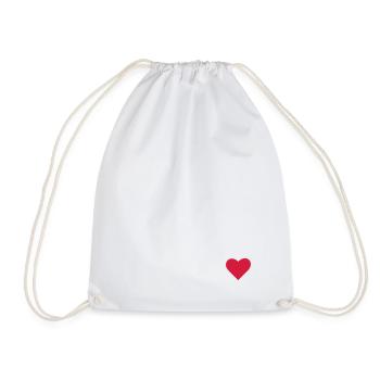 red heart - Turnbeutel - Weiß - Vorne