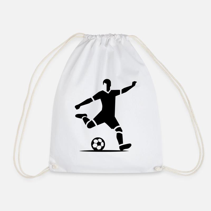 Soccer Player Icon Vector - Drawstring Bag - white