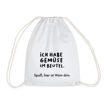 Ich habe Gemüse im Beutel. - Wein - Turnbeutel - Weiß - Vorne
