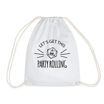 Pen and paper party rolling white - Drawstring Bag - white - Front