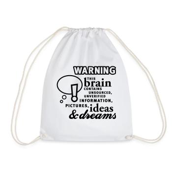 Brain - content - Brain - Content - 1C - Drawstring Bag - white - Front