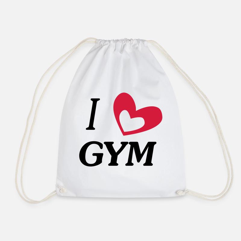 i love gym - Drawstring Bag - white