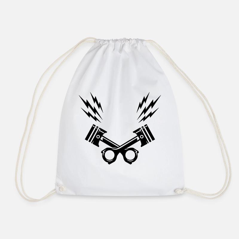 biker - Drawstring Bag - white