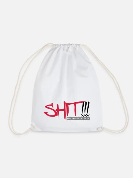 SHIT hat keiner gesehen - Turnbeutel - Weiß