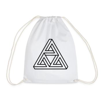 impossible triangle Dreieck Geek Geometrie Hipster - Turnbeutel - Weiß - Vorne