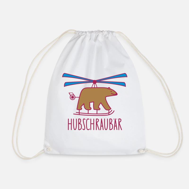 Bär Hubschrauber (c) - Turnbeutel - Weiß