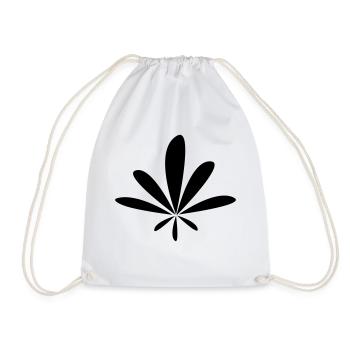 Feuille de chanvre arrondie - Sac de sport léger - blanc - Devant