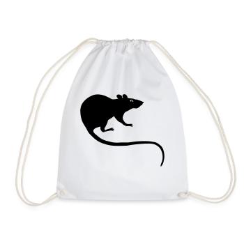 Ratte Maus Nager Nagetier Rattus Wanderratte tier - Turnbeutel - Weiß - Vorne