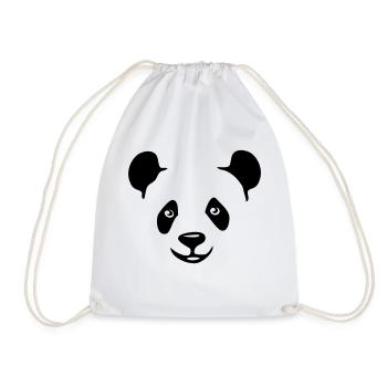 panda teddy bear cute animal t-shirt - Drawstring Bag - white - Front