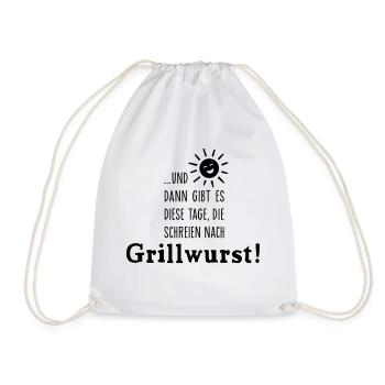 Grillwurst Tage - Barbecue - BBQ - Sonne - 1C - Turnbeutel - Weiß - Vorne