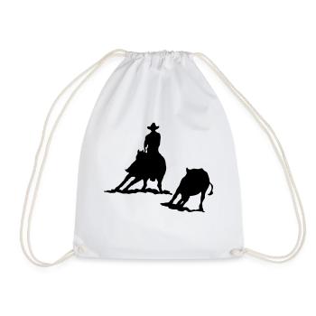 Cutting Silhouette II - Drawstring Bag - white - Front