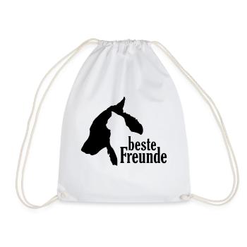 Hund Katze beste Freunde Freundschaft Haustiere - Turnbeutel - Weiß - Vorne