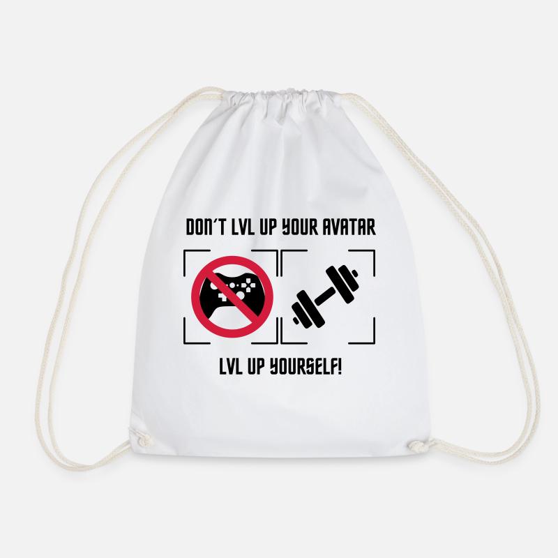 LVL UP - Drawstring Bag - white