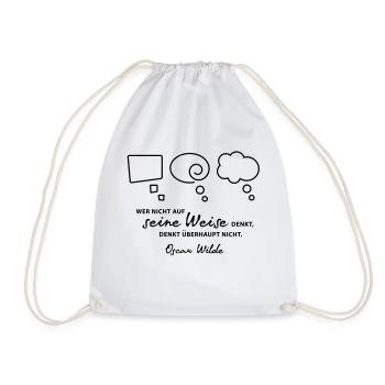 Thinking - Drawstring Bag - white - Front