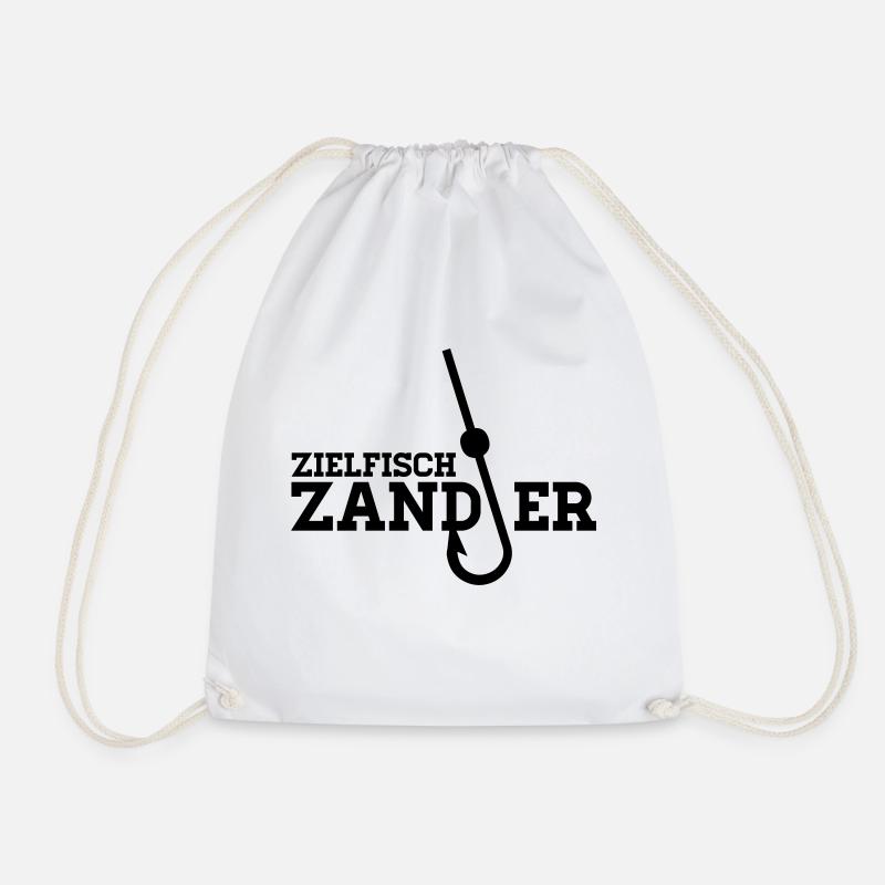 Zielfisch Zander - Anglershirt - Turnbeutel - Weiß