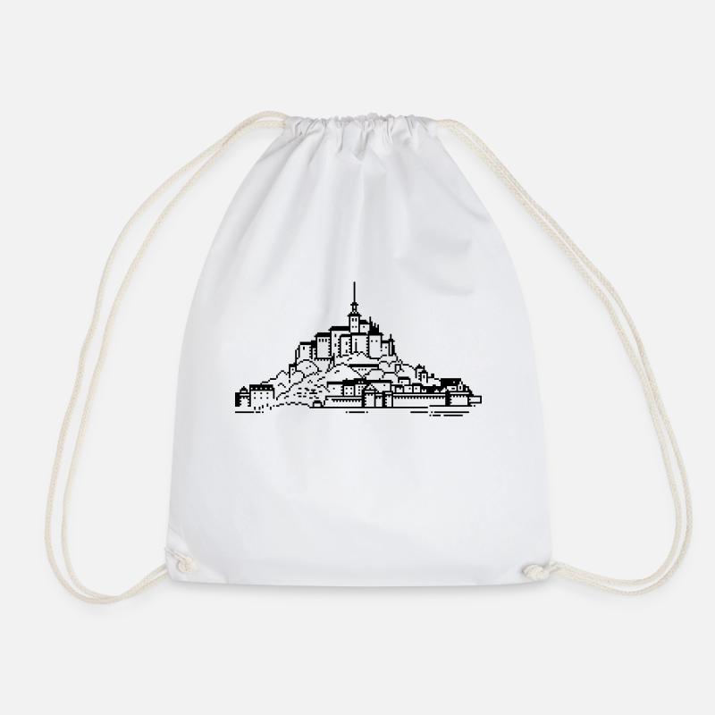 1bit Pixel Mont Saint Michel - Turnbeutel - Weiß
