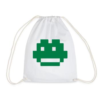 Frog minimalist style, pixel art - Drawstring Bag - white - Front