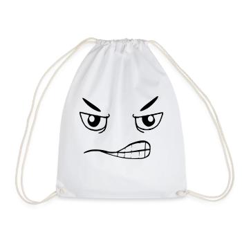 Evil face - Drawstring Bag - white - Front
