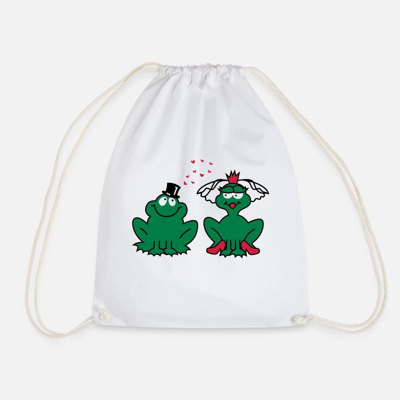 Hochzeit - JGA - Braut - Paar - Froschpärchen - 3C - Turnbeutel - Weiß
