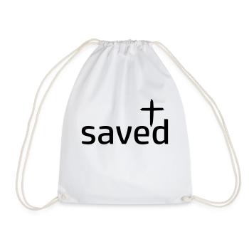 saved saved by csDesign - Drawstring Bag - white - Front