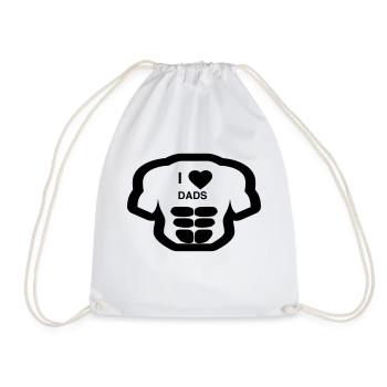 I Love DAD ́s - Drawstring Bag - white - Front
