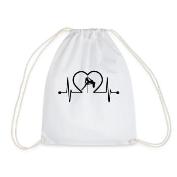 Pole Dance Heartbeat - Drawstring Bag - white - Front