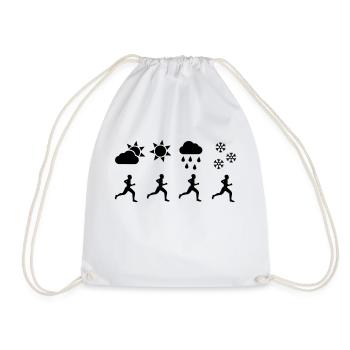 Running all year - Drawstring Bag - white - Front