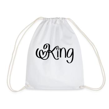 King with heart - Drawstring Bag - white - Front