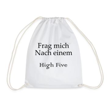High Five - Schriftzug - Turnbeutel - Weiß - Vorne