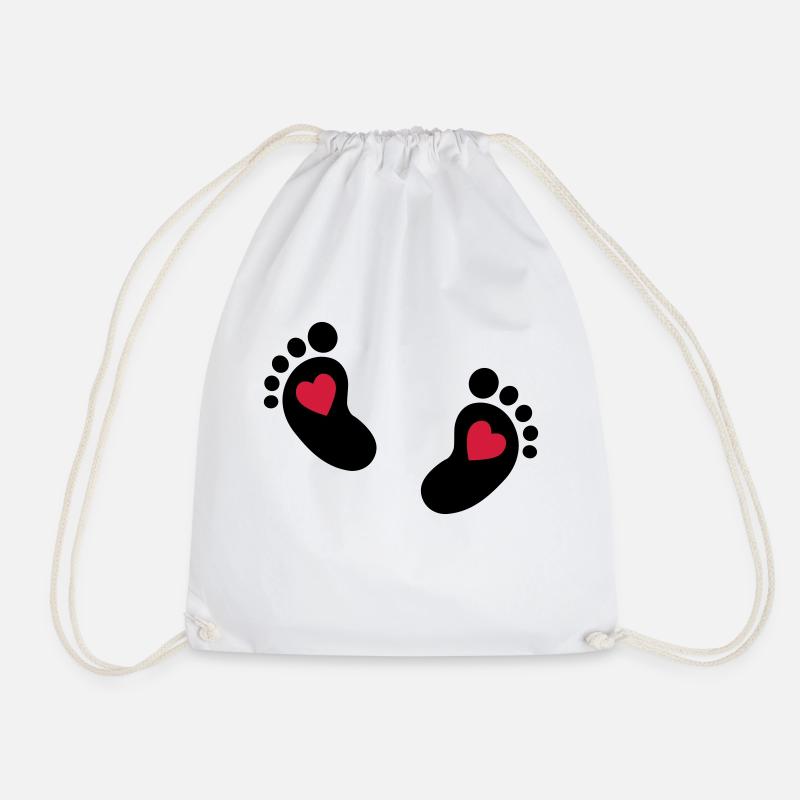 Baby feet - Drawstring Bag - white