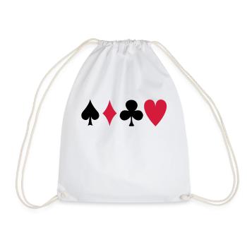 poker - Turnbeutel - Weiß - Vorne